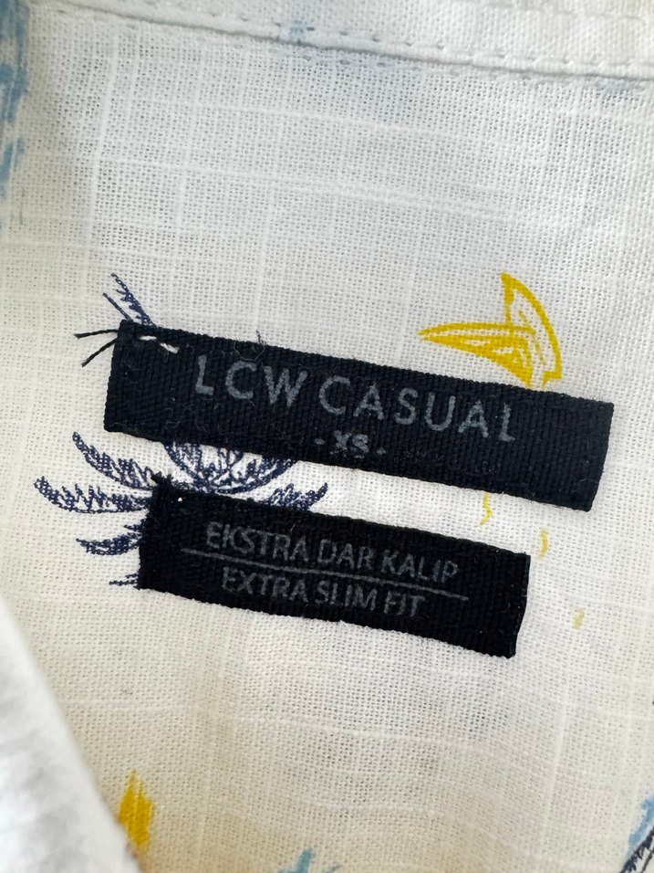 Erkek Beyaz Kısa Kollu Desenli Gömlek - Görsel 3