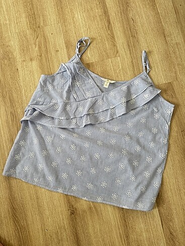 l Beden mavi Renk H&M nakışlı bluz