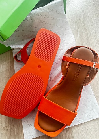 Özel üretim- Turuncu Platform Topuklu Kadın Sandalet - Görsel 2