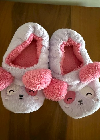 Kız Çocuk Pembe Peluş Ev Terliği - Görsel 2