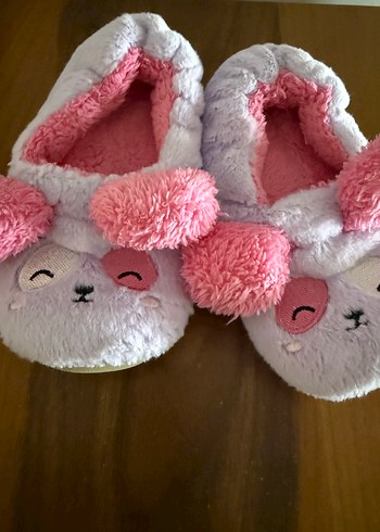 Kız Çocuk Pembe Peluş Ev Terliği - Görsel 3