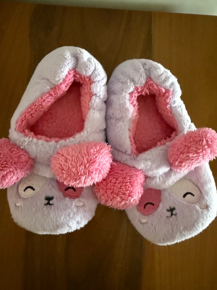 Kız Çocuk Pembe Peluş Ev Terliği - Görsel 2