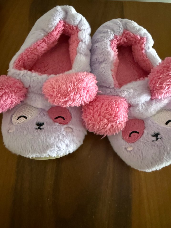 Kız Çocuk Pembe Peluş Ev Terliği - Görsel 3