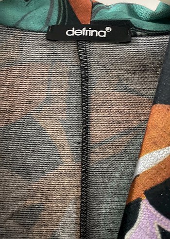 Defrina markasına ait Desenli Uzun Kesim Ceket - Görsel 3