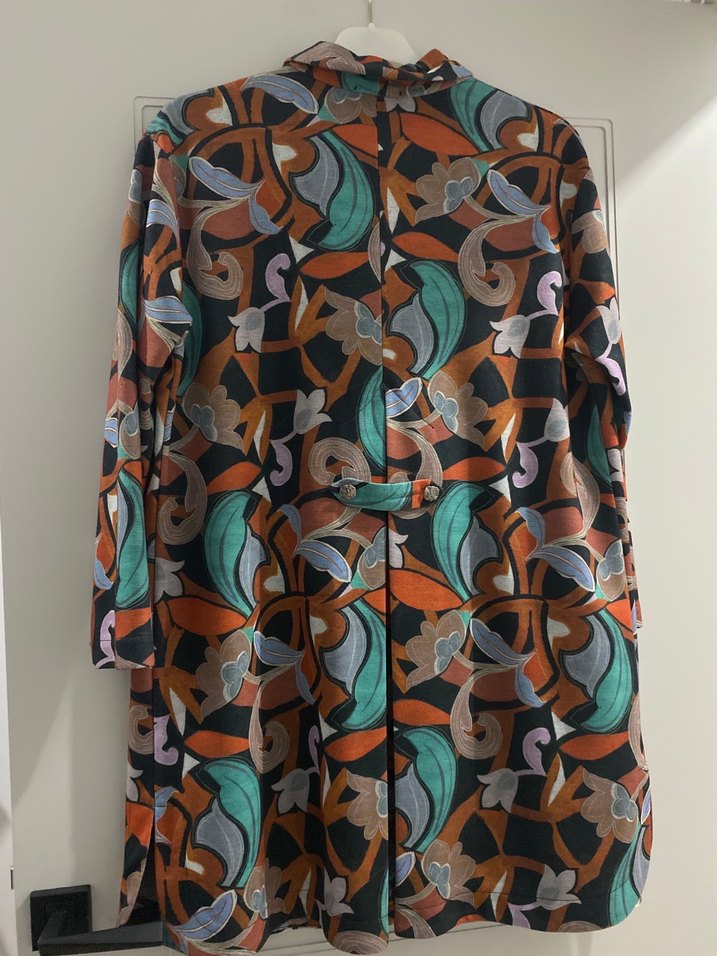 Defrina markasına ait Desenli Uzun Kesim Ceket - Görsel 2