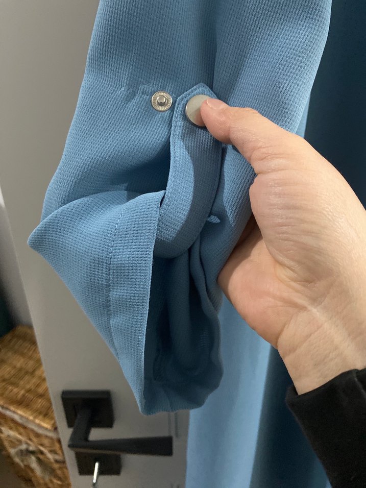 Mavi Uzun Salaş Kadın Kaban - Görsel 3