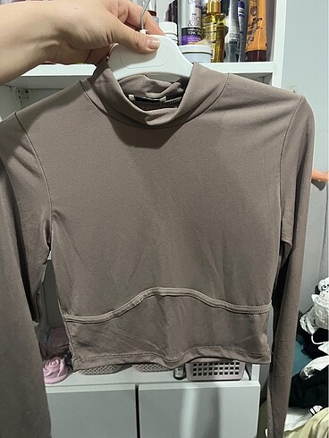 s Beden camel Renk Uzun kollu crop