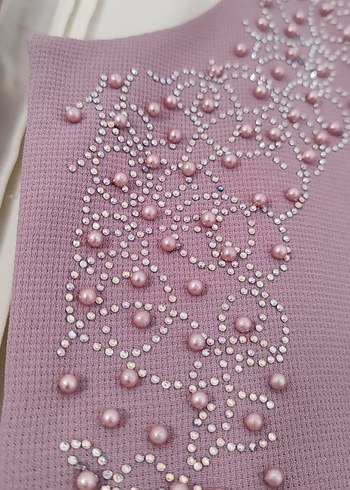 Nakışlı Uzun Kadın Takım Elbise tesettür takım abiye - Görsel 5