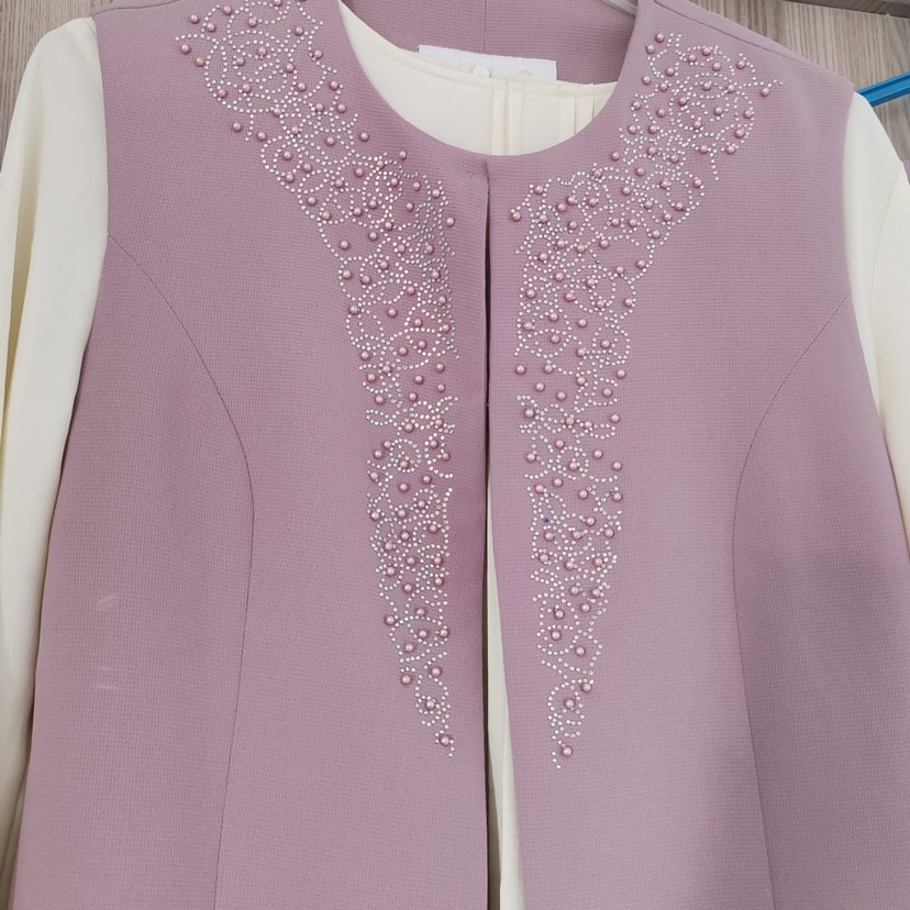 Nakışlı Uzun Kadın Takım Elbise tesettür takım abiye - Görsel 2