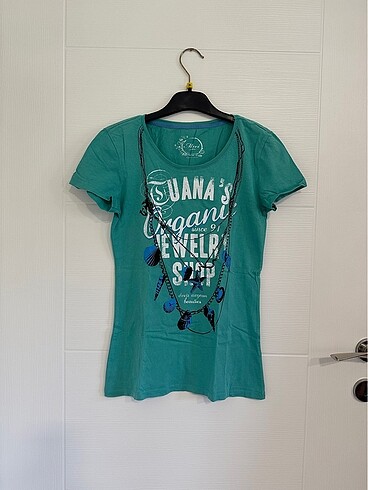 Turkuaz Grafik T-Shirt
