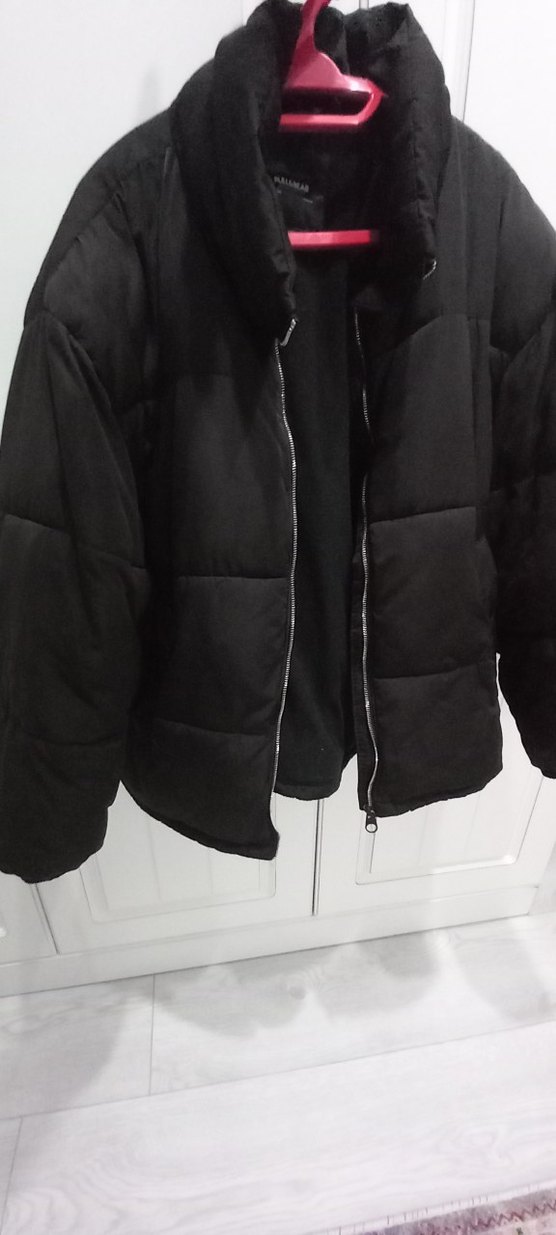 Siyah Fermuarlı Midi Kadın Kışlık Mont - Görsel 3