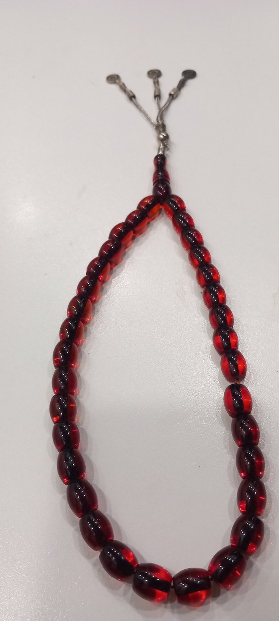 Koyu Kırmızı Erkek Tesbih - Görsel 4