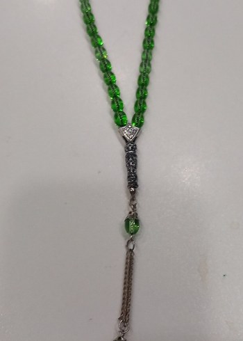 Kehribar Parlak Yeşil Minimalist Erkek Tesbih - Görsel 3