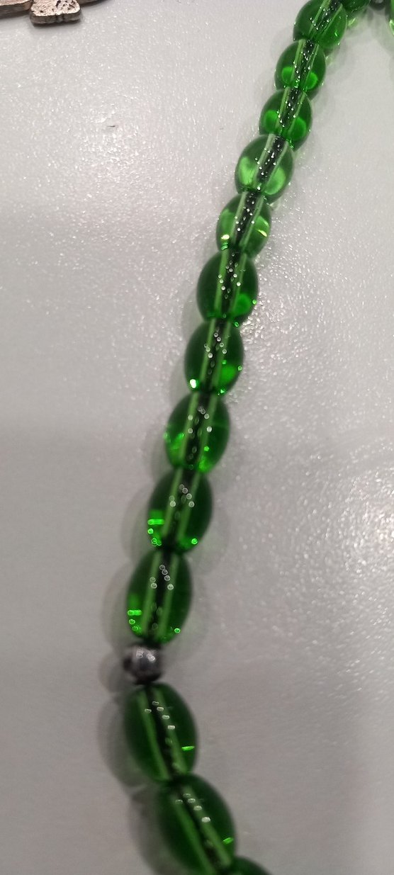 Kehribar Parlak Yeşil Minimalist Erkek Tesbih - Görsel 2