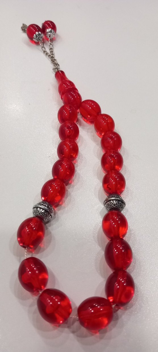 Kehribar Kırmızı Erkek Tesbih - Görsel 3