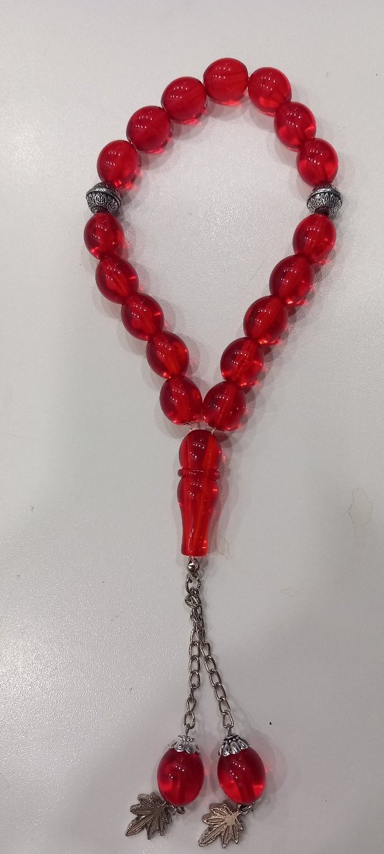 Kehribar Kırmızı Erkek Tesbih - Görsel 2