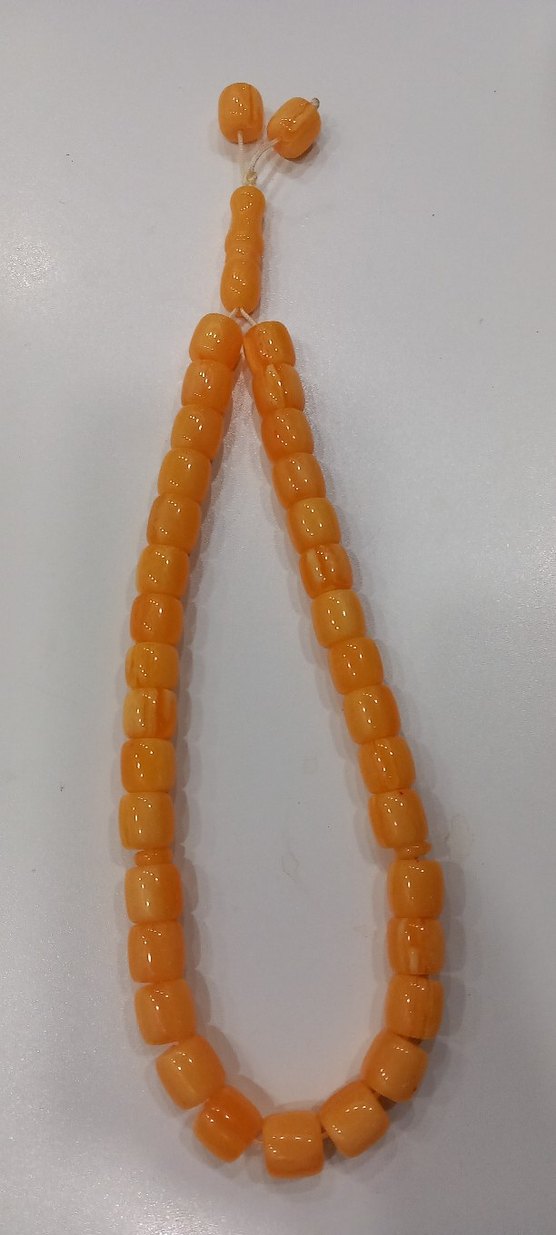 Turuncu Erkek Tesbih , büyük boy kehribar - Görsel 4
