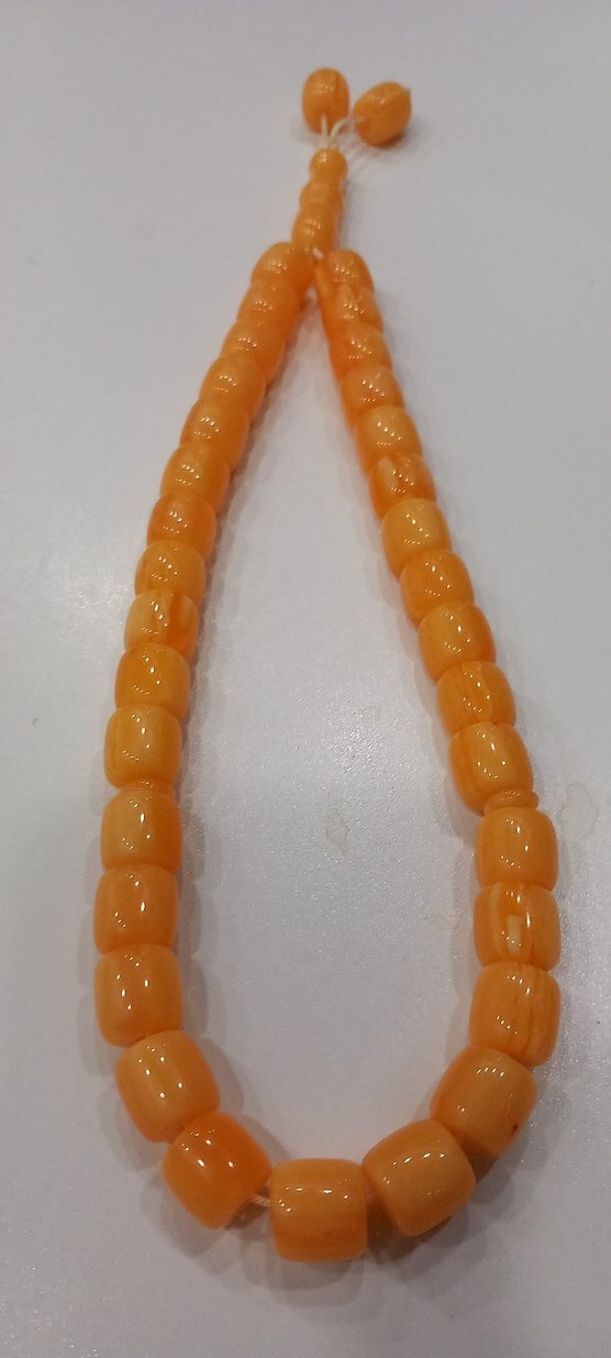 Turuncu Erkek Tesbih , büyük boy kehribar - Görsel 3