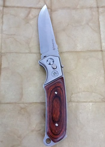 Parlak Kahverengi Saplı Katlanır Bıçak - Görsel 3