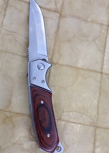 Parlak Kahverengi Saplı Katlanır Bıçak - Görsel 4