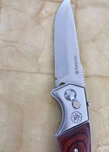 Parlak Kahverengi Saplı Katlanır Bıçak - Görsel 2