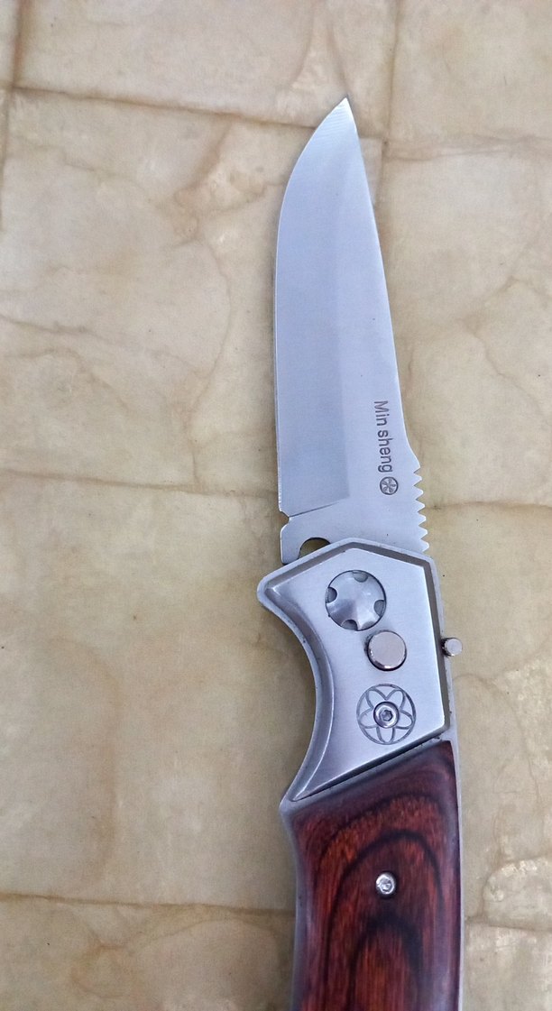 Parlak Kahverengi Saplı Katlanır Bıçak - Görsel 2