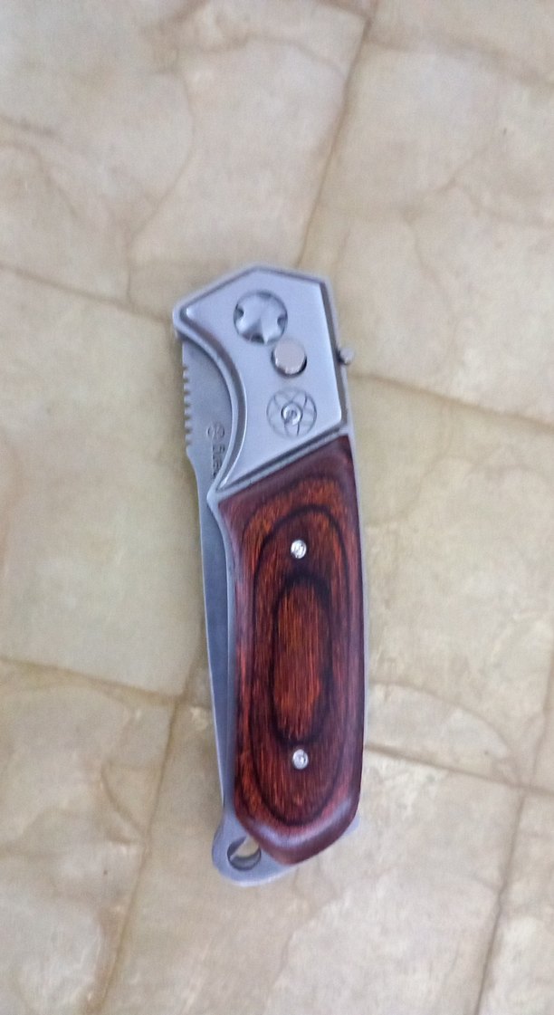 Parlak Kahverengi Saplı Katlanır Bıçak - Görsel 5