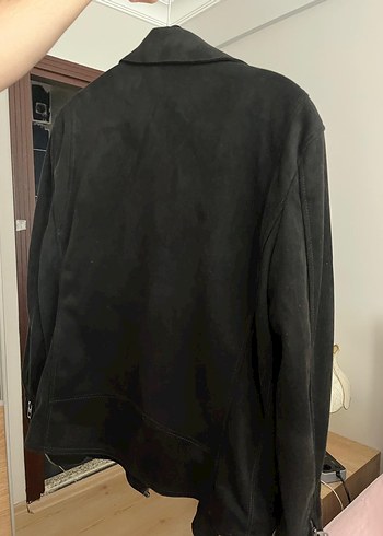 Zara Man Siyah Süet Biker Ceket - Görsel 4