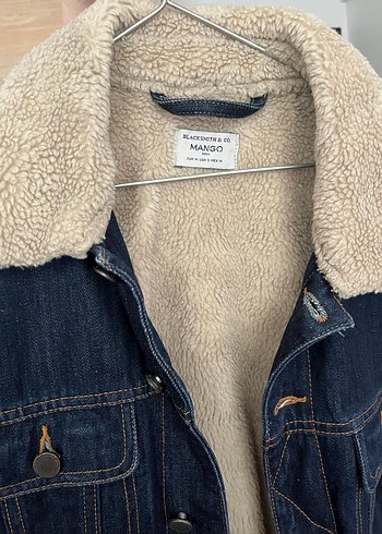 Erkek Lacivert Düğmeli Kürklü Denim Ceket - Görsel 5