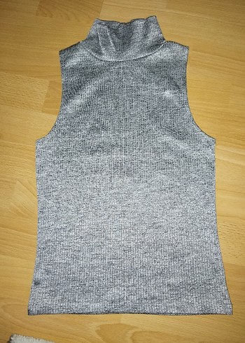 Gri Kadın Balıkçı Yaka Kolsuz Triko Süveter - Görsel 3