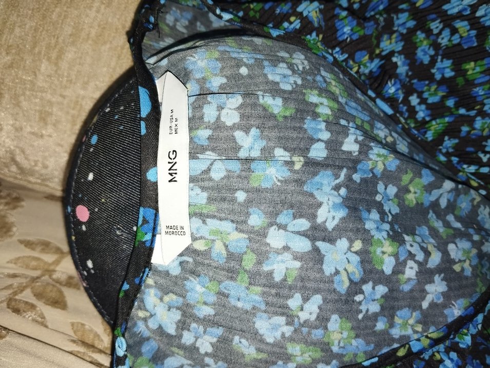 Mavi Pilili V Yakalı Uzun Kollu Bluz - Görsel 5