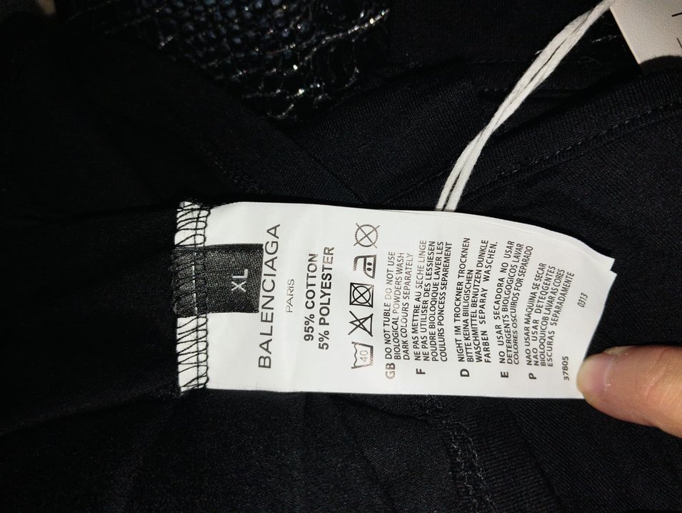 Siyah Balenciaga Baskılı Kısa Kollu  Tişört - Görsel 4