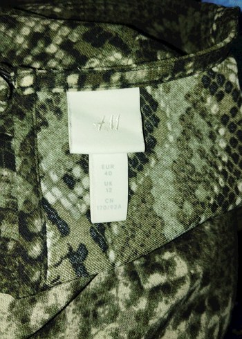 yeşil Yılan Desenli Tunik kısa elbise - Görsel 5