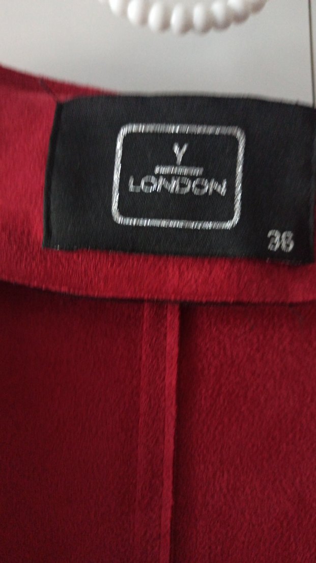 Bordo Süet Uzun Kollu Kadın trençkot ceket - Görsel 2