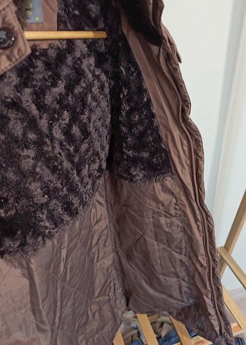 vizon kapşonlu Kadın Kışlık Mont - Görsel 6