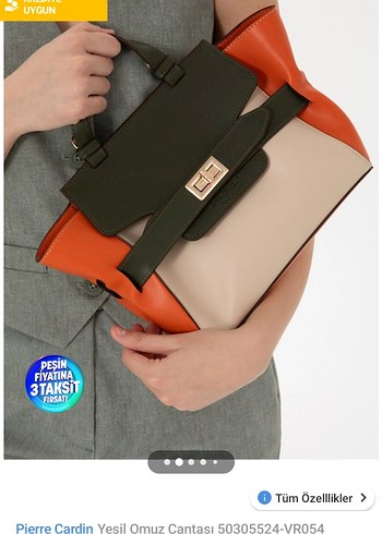Pierre Cardin  Deri Kemerli Kadın Çanta - Görsel 8