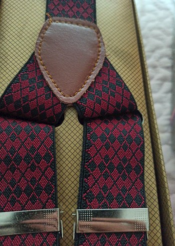 Bordo Vintage Erkek Askısı - Görsel 3