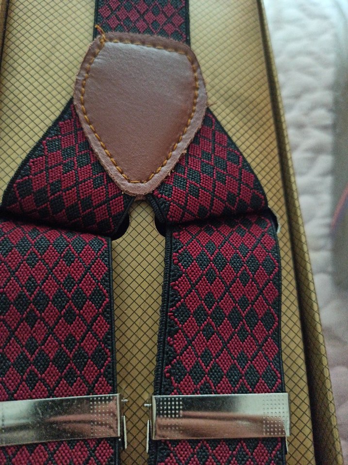 Bordo Vintage Erkek Askısı - Görsel 3