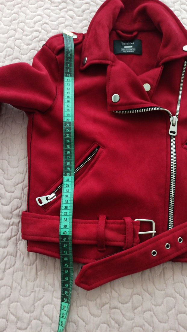 Bershka bordo süet ceket - Görsel 4