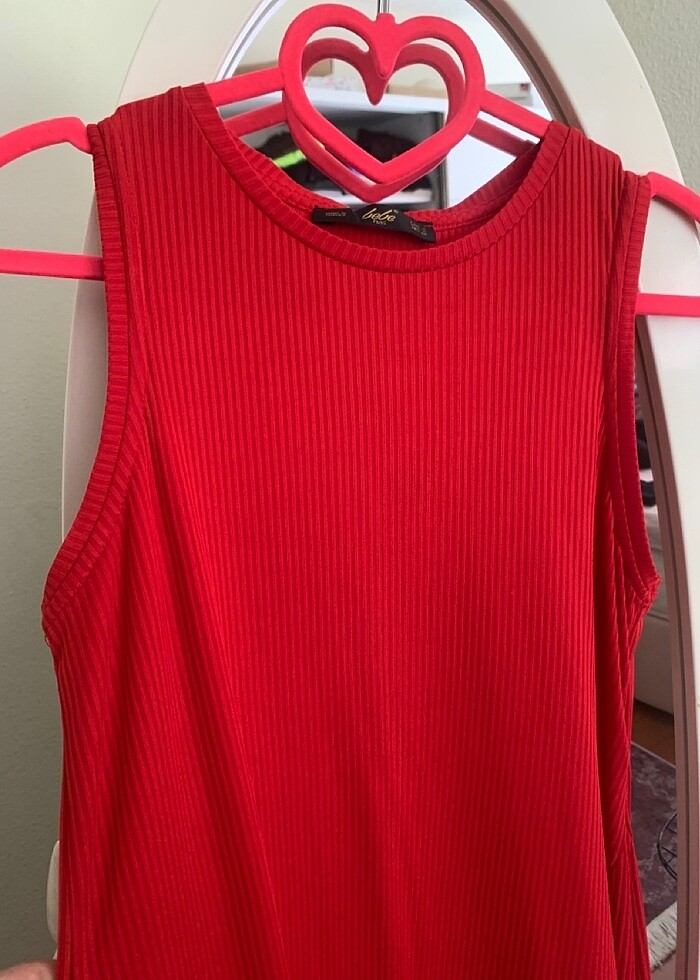 Yazlık kırmızı elbise - Görsel 2
