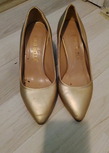 Diğer Altın Parlak Stiletto Kadın Ayakkabı