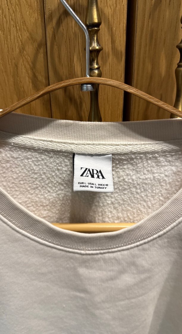 Beyaz Basic erkek Sweatshirt - Görsel 2