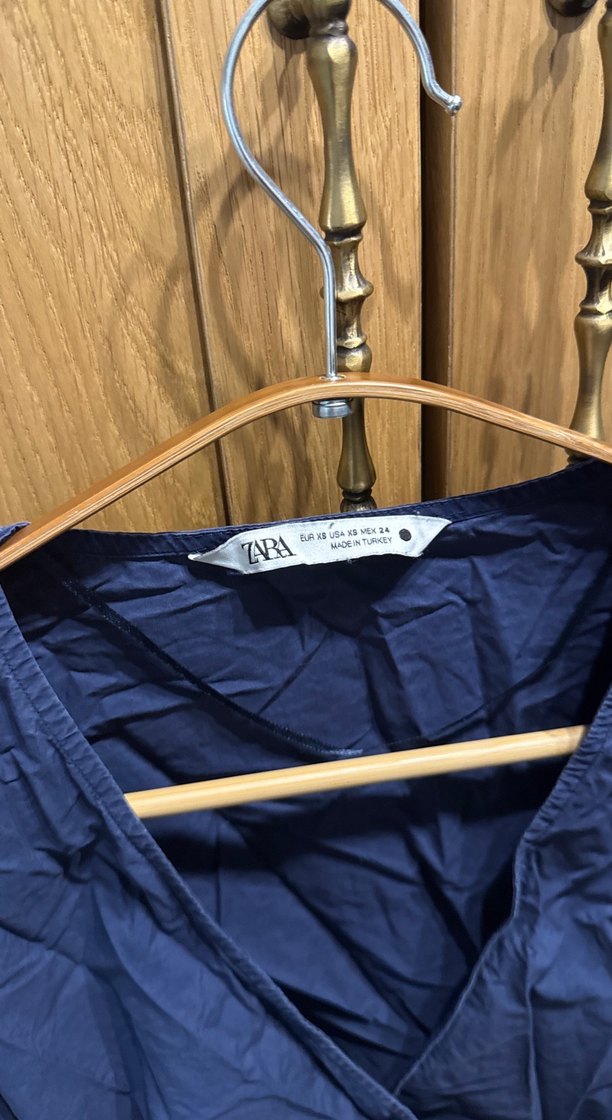 Uzun Lacivert kadın elbise - Görsel 4