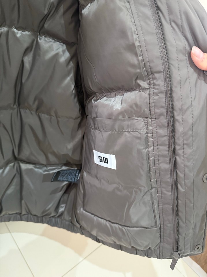 Uniqlo Kadın Gri Midi Kışlık Mont - Görsel 4