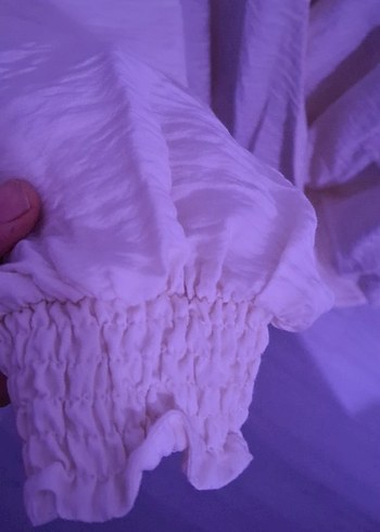 Beyaz V Yaka Bohem bluz - Görsel 2