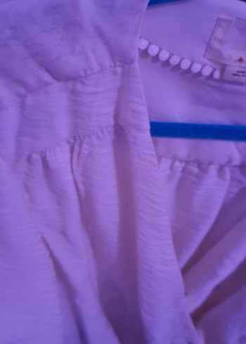 Beyaz V Yaka Bohem bluz - Görsel 4