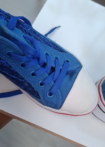 36 Beden mavi Renk Kadın Mavi Denim Bağcıklı Platform Spor Ayakkabı