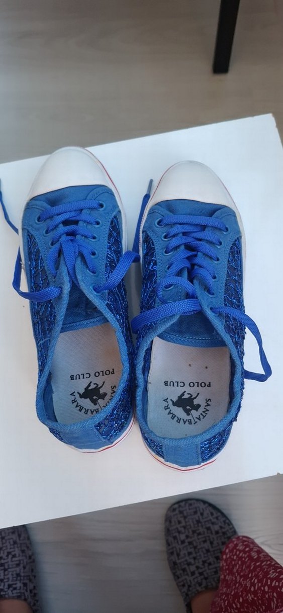 Kadın Mavi Denim Bağcıklı Platform Spor Ayakkabı - Görsel 2