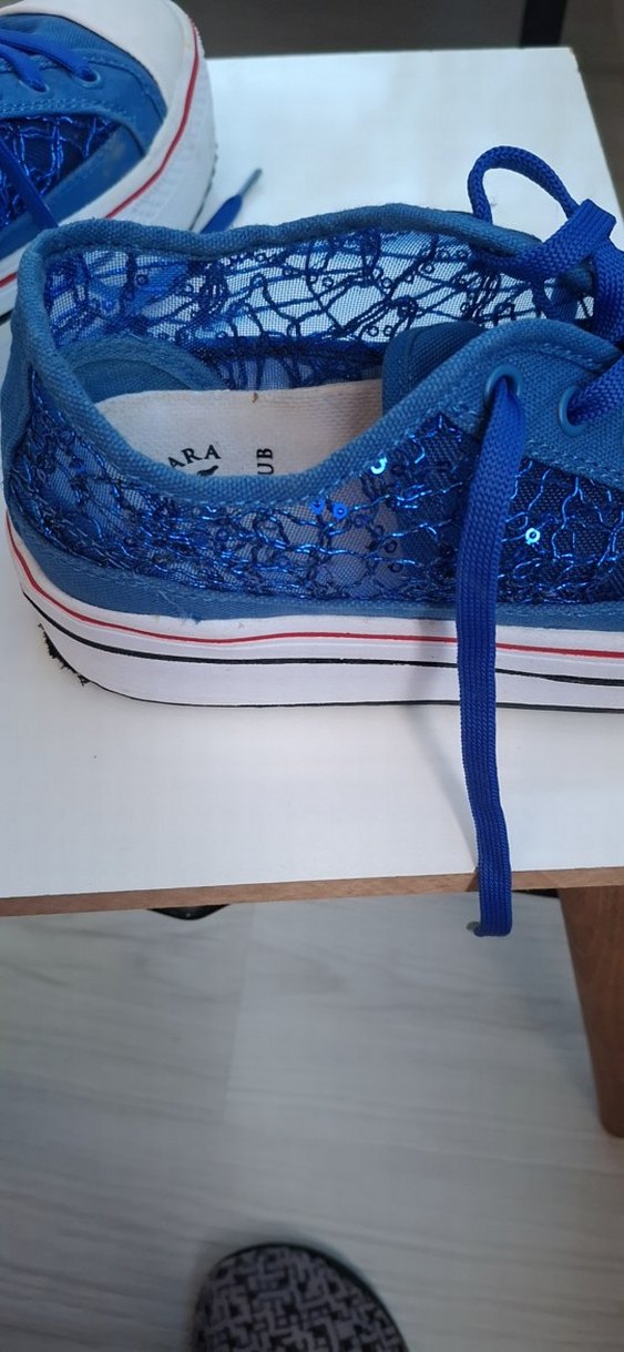 Kadın Mavi Denim Bağcıklı Platform Spor Ayakkabı - Görsel 3