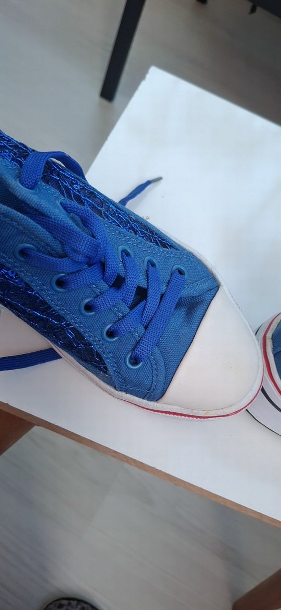 Kadın Mavi Denim Bağcıklı Platform Spor Ayakkabı - Görsel 4